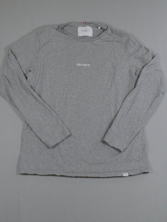 Les Deux Other - 🤍 Les Deux Long Sleeve T Shirt Gray Logo Minimalist Cotton Large